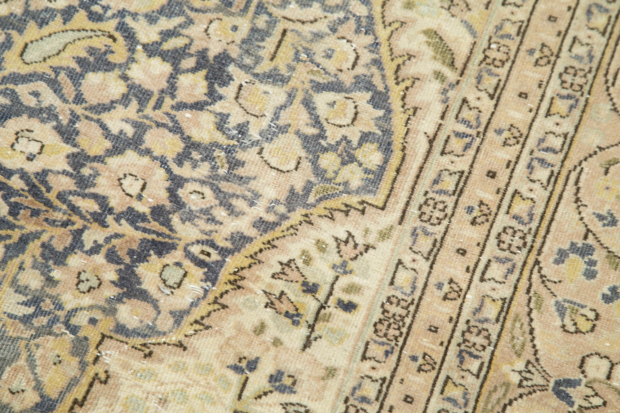 Vintage Cotton Wool Rug – Handmade Area Rug | Turkish Vintage Carpet 2'2''x9'0''