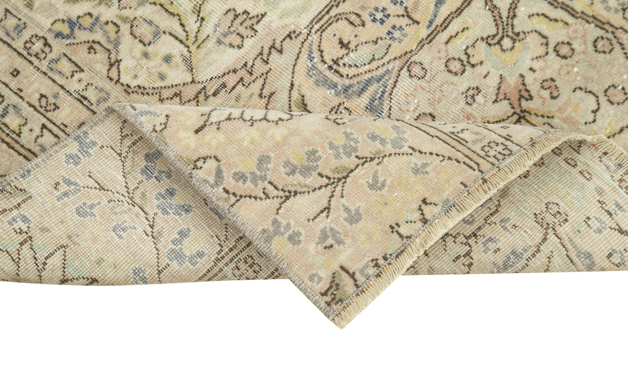 Vintage Cotton Wool Rug – Handmade Area Rug | Turkish Vintage Carpet 2'2''x9'0''