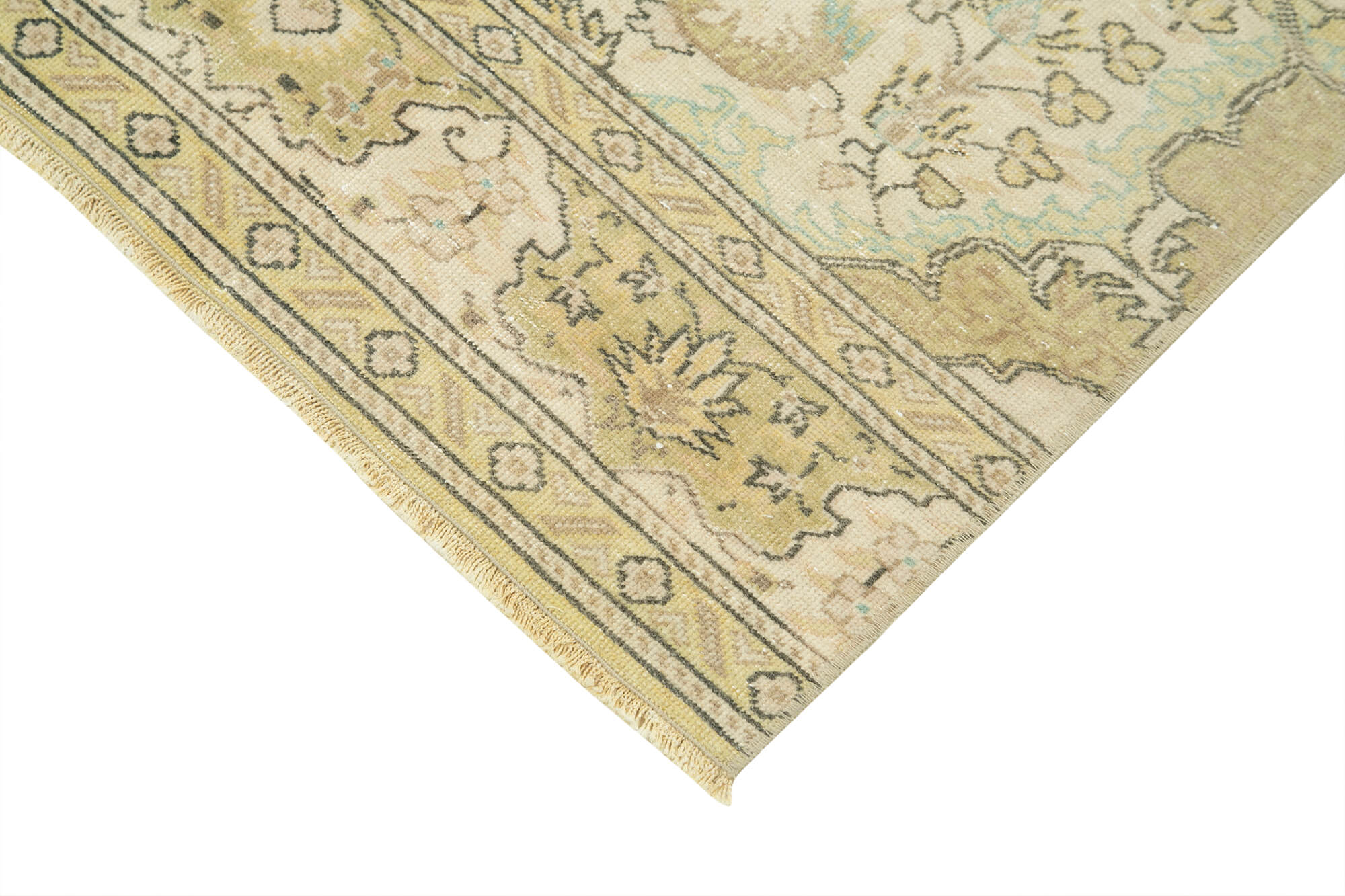 Vintage Cotton Wool Rug – Handmade Area Rug | Beige Neutral Tone Classic