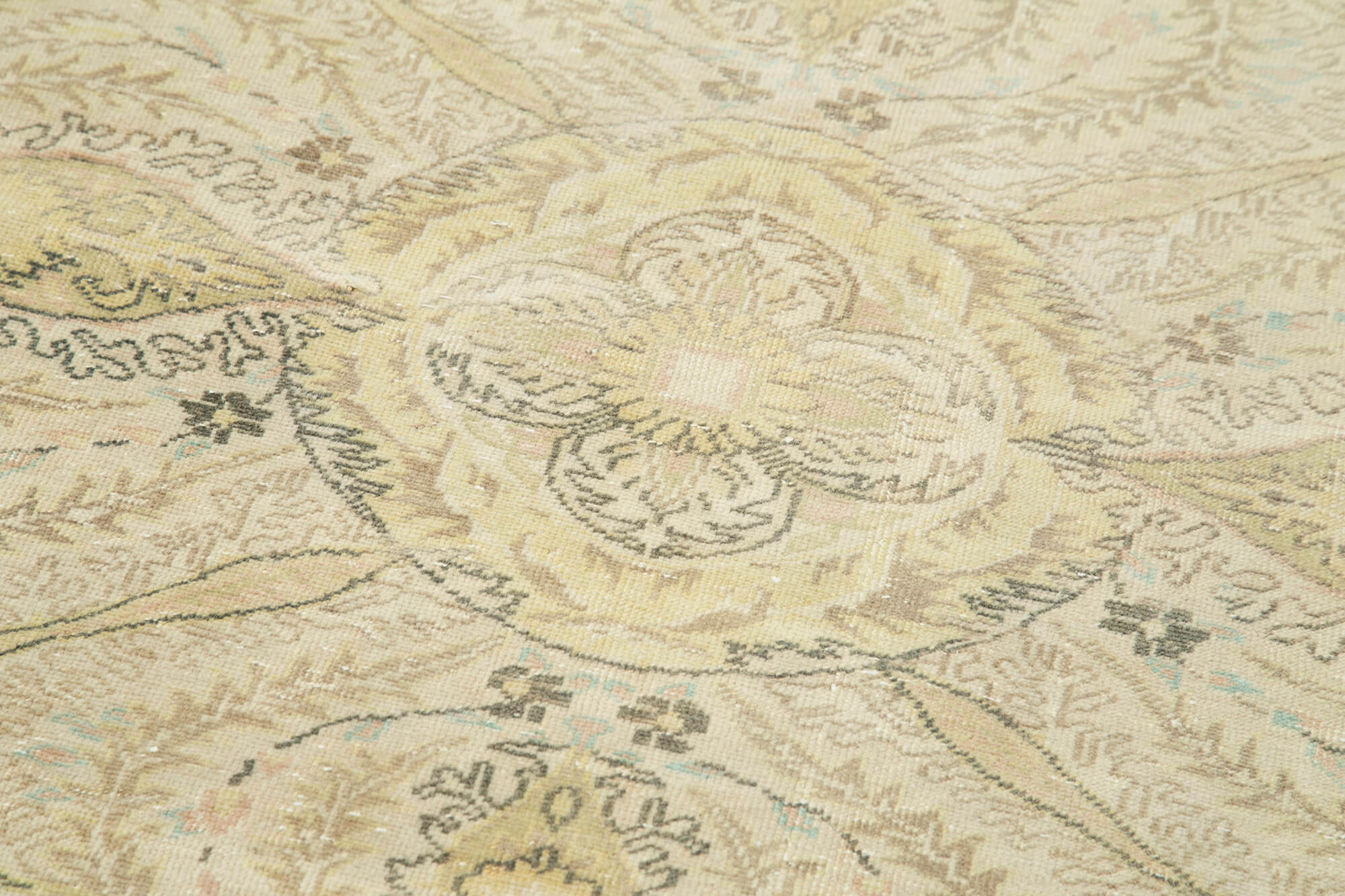 Vintage Cotton Wool Rug – Handmade Area Rug | Beige Neutral Tone Classic