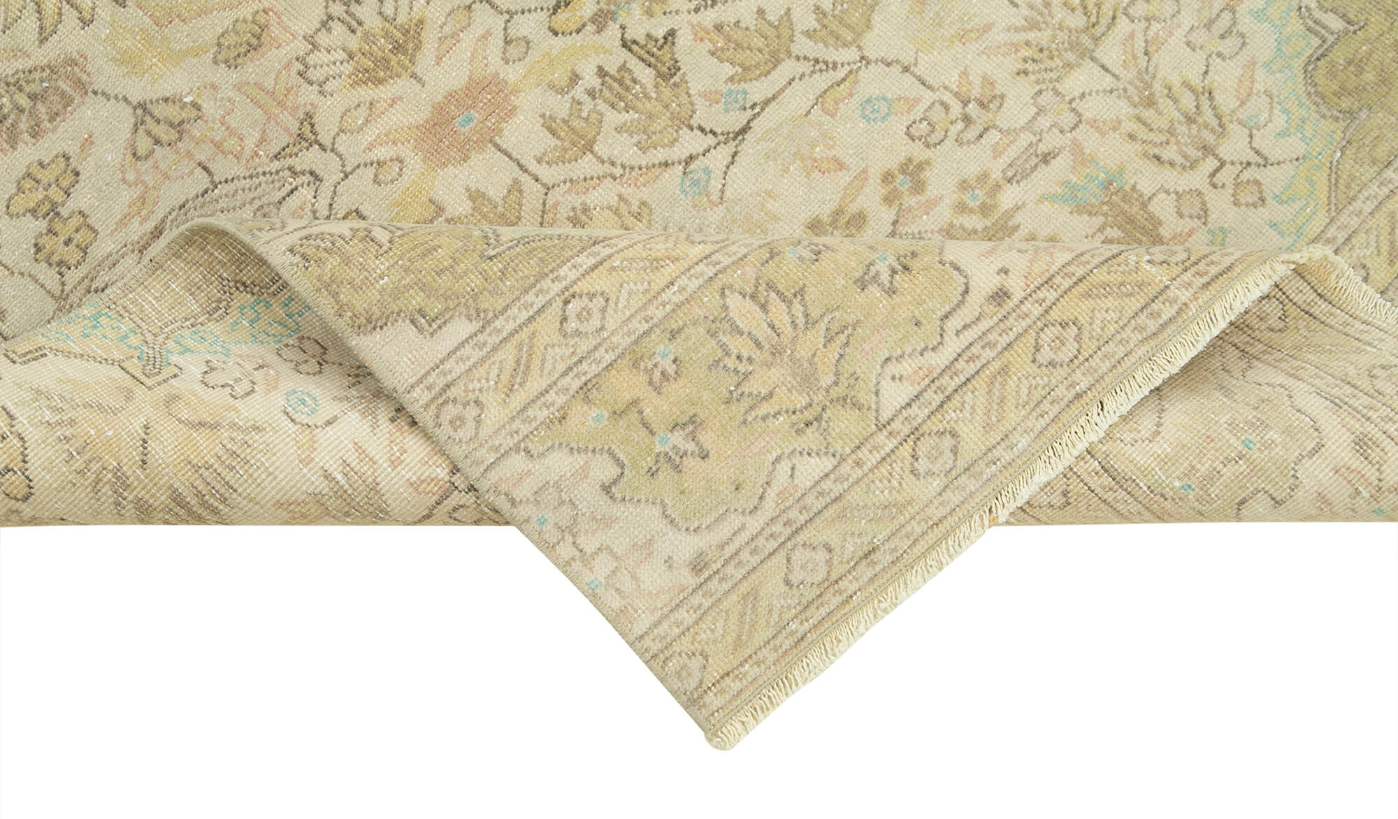 Vintage Cotton Wool Rug – Handmade Area Rug | Beige Neutral Tone Classic