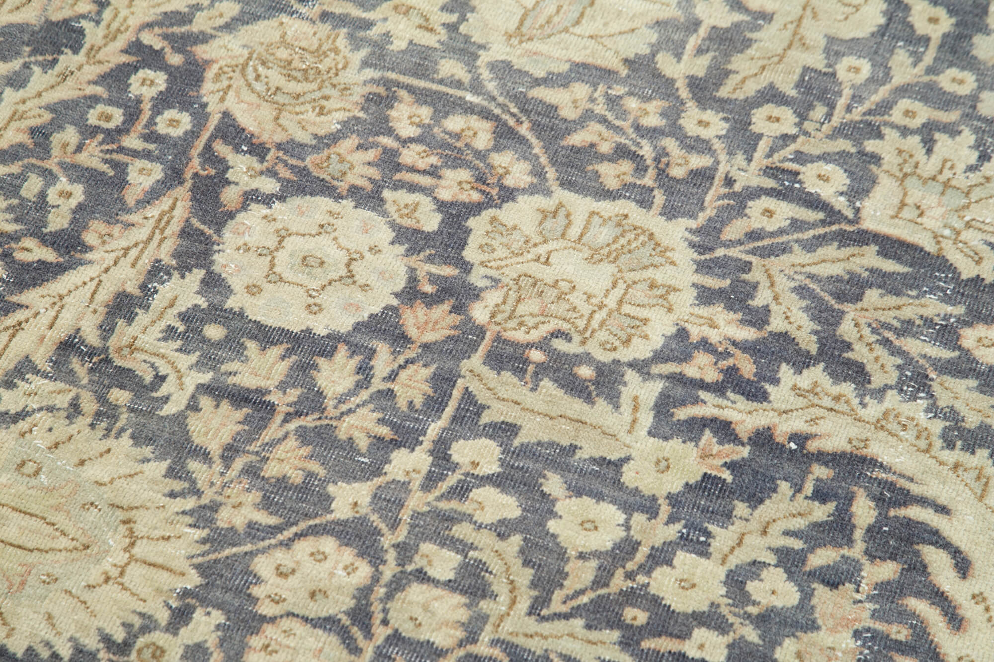 Vintage Wool Area Rug - Handmade Cotton Rug Beige 2'7''x10'10'' Long Runner