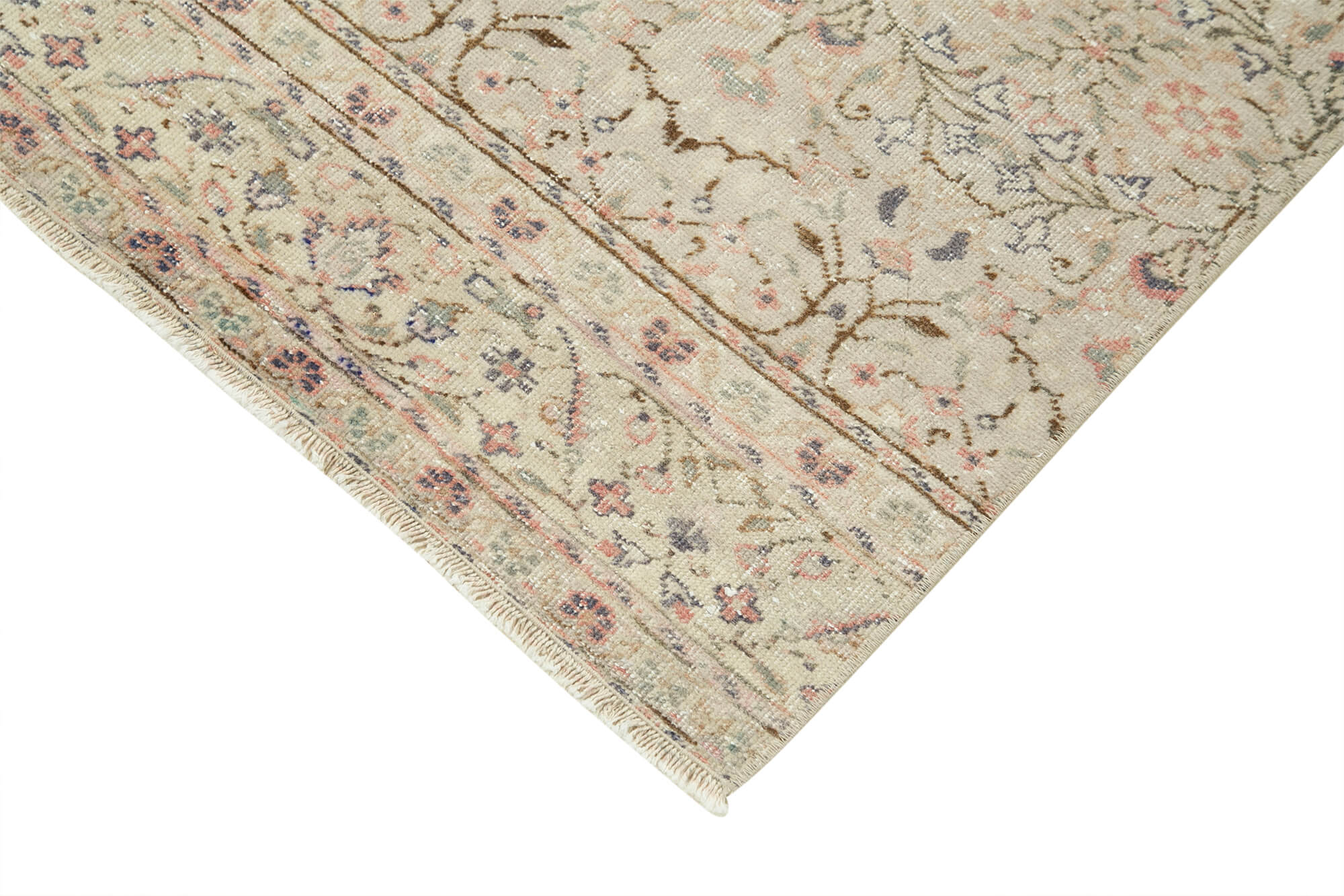 Vintage Cotton Wool Rug - Handmade Turkish Vintage Carpet 2'7''x9'3'' by Agacan
