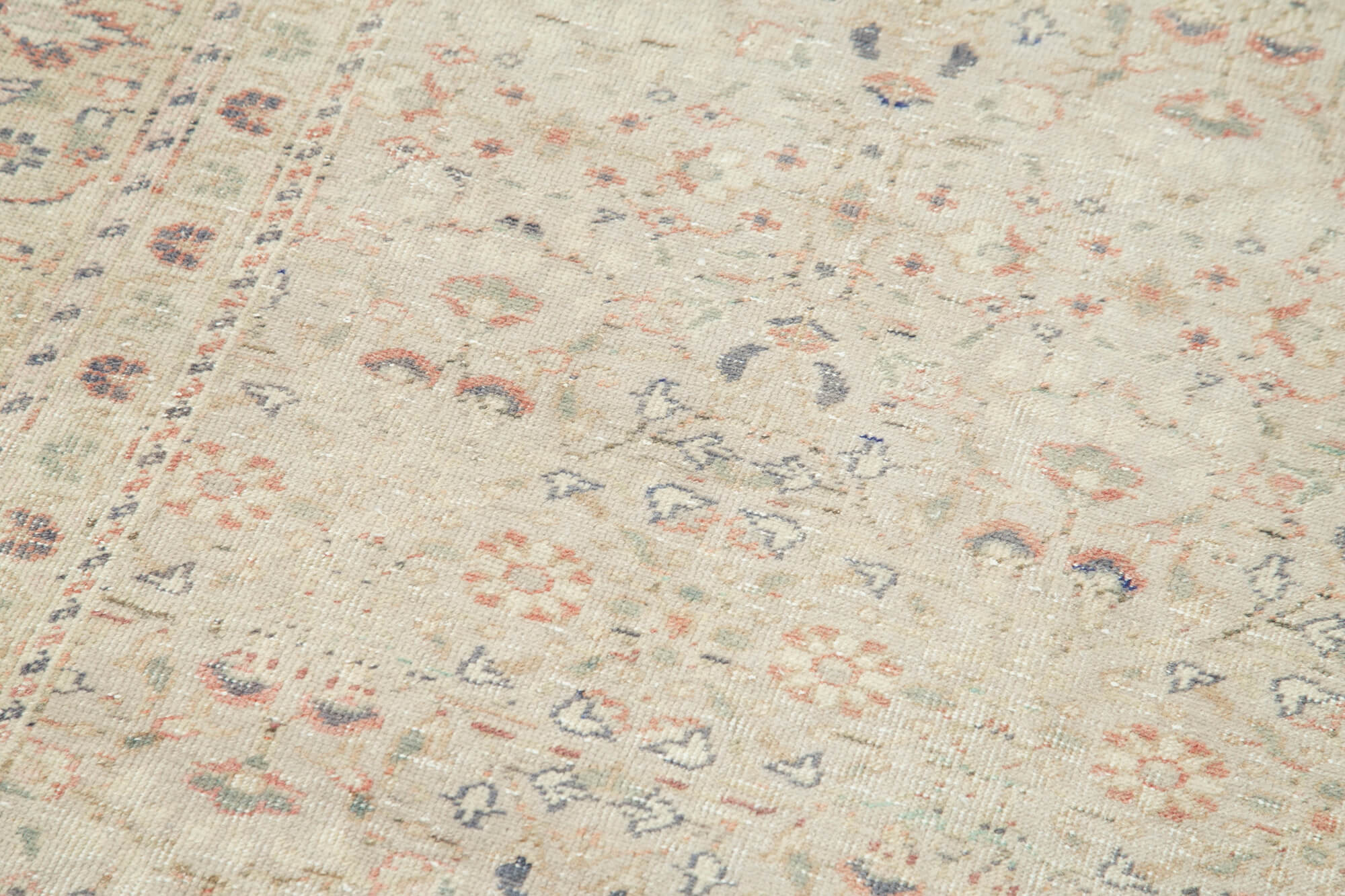 Vintage Cotton Wool Rug - Handmade Turkish Vintage Carpet 2'7''x9'3'' by Agacan
