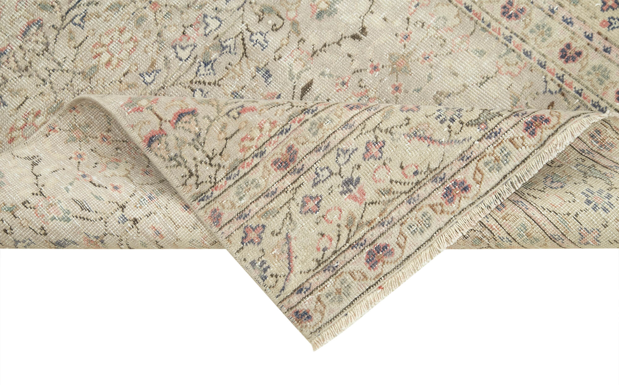 Vintage Cotton Wool Rug - Handmade Turkish Vintage Carpet 2'7''x9'3'' by Agacan