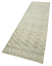 Vintage Cotton Wool Rug – Kayseri Handmade Area Rug 2'7'' x 9'8'' Beige Wool