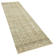 Handmade Vintage Area Rug – Beige Cotton Wool Blend Carpet 2'7'' x 8'11''