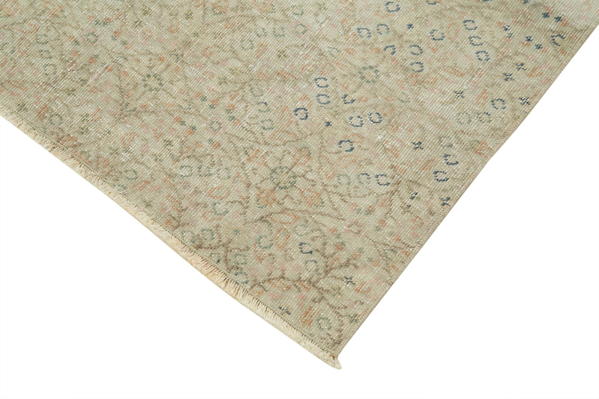 Vintage Cotton Wool Rug – Antique Cotton Wool Carpet | Hand Woven Durable Wool Area Rug Beige