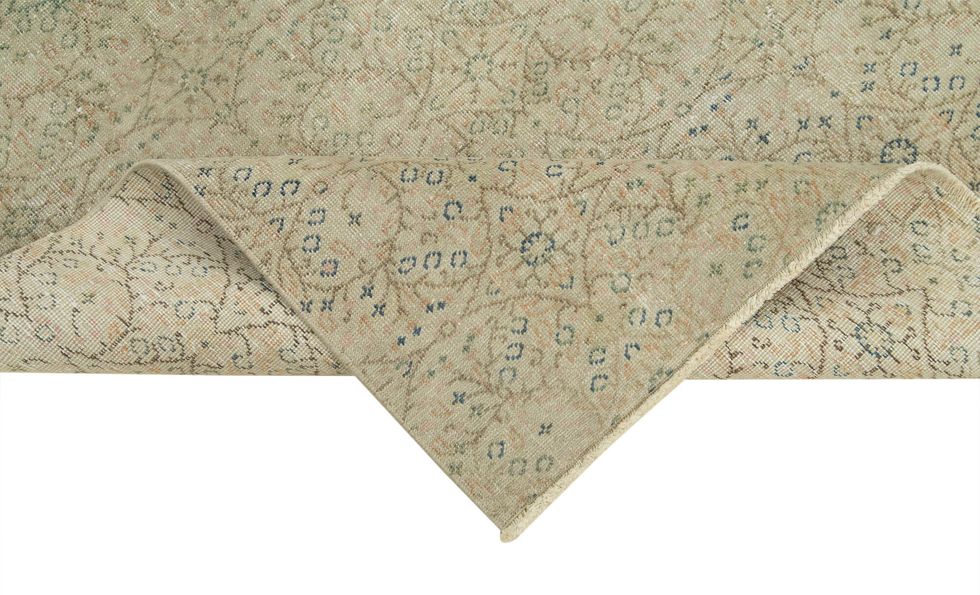 Vintage Cotton Wool Rug – Antique Cotton Wool Carpet | Hand Woven Durable Wool Area Rug Beige