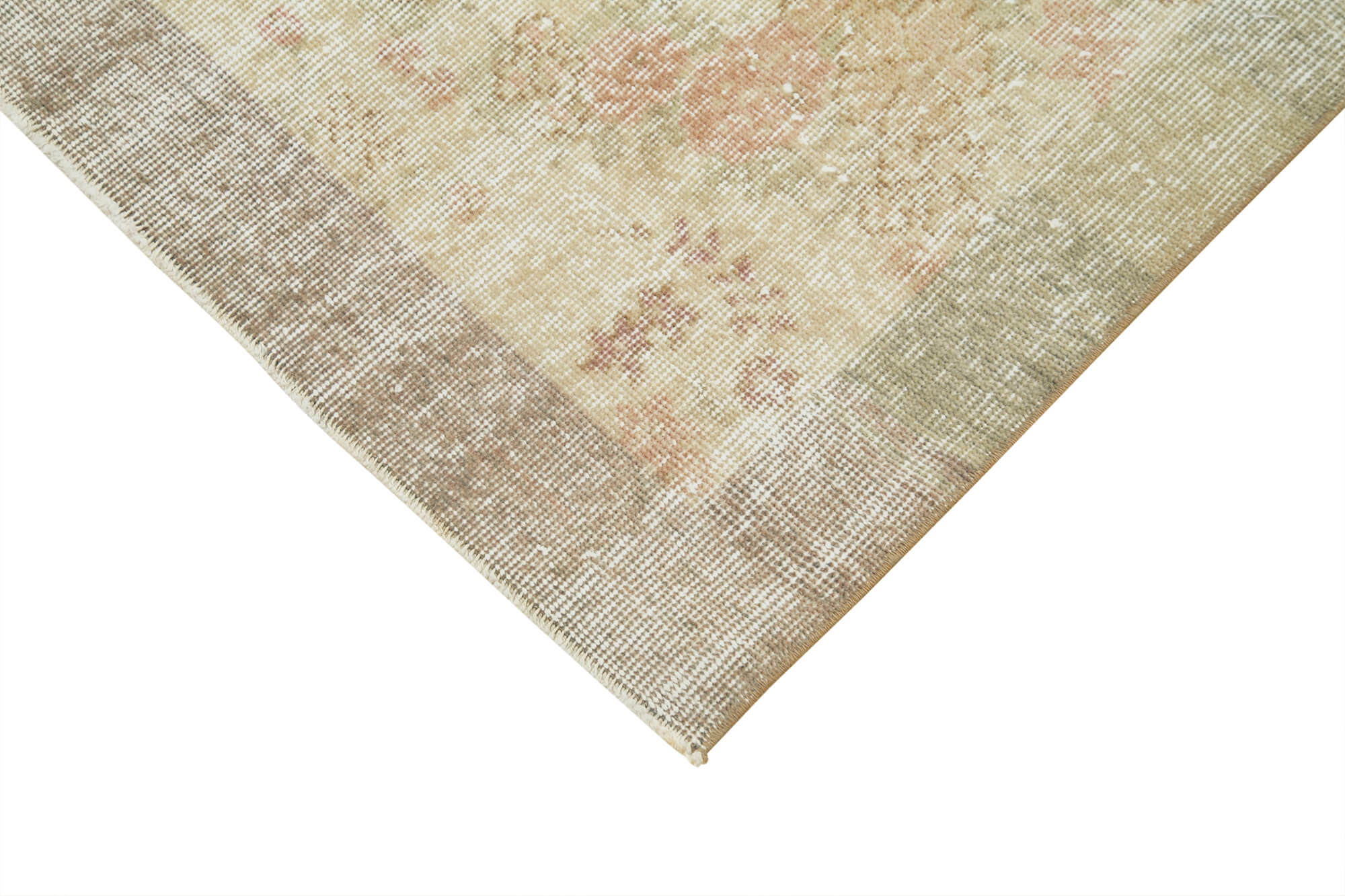 Vintage Cotton Wool Rug – Hand Woven Turkish Area Rug 2'7'' x 9'8'' Beige