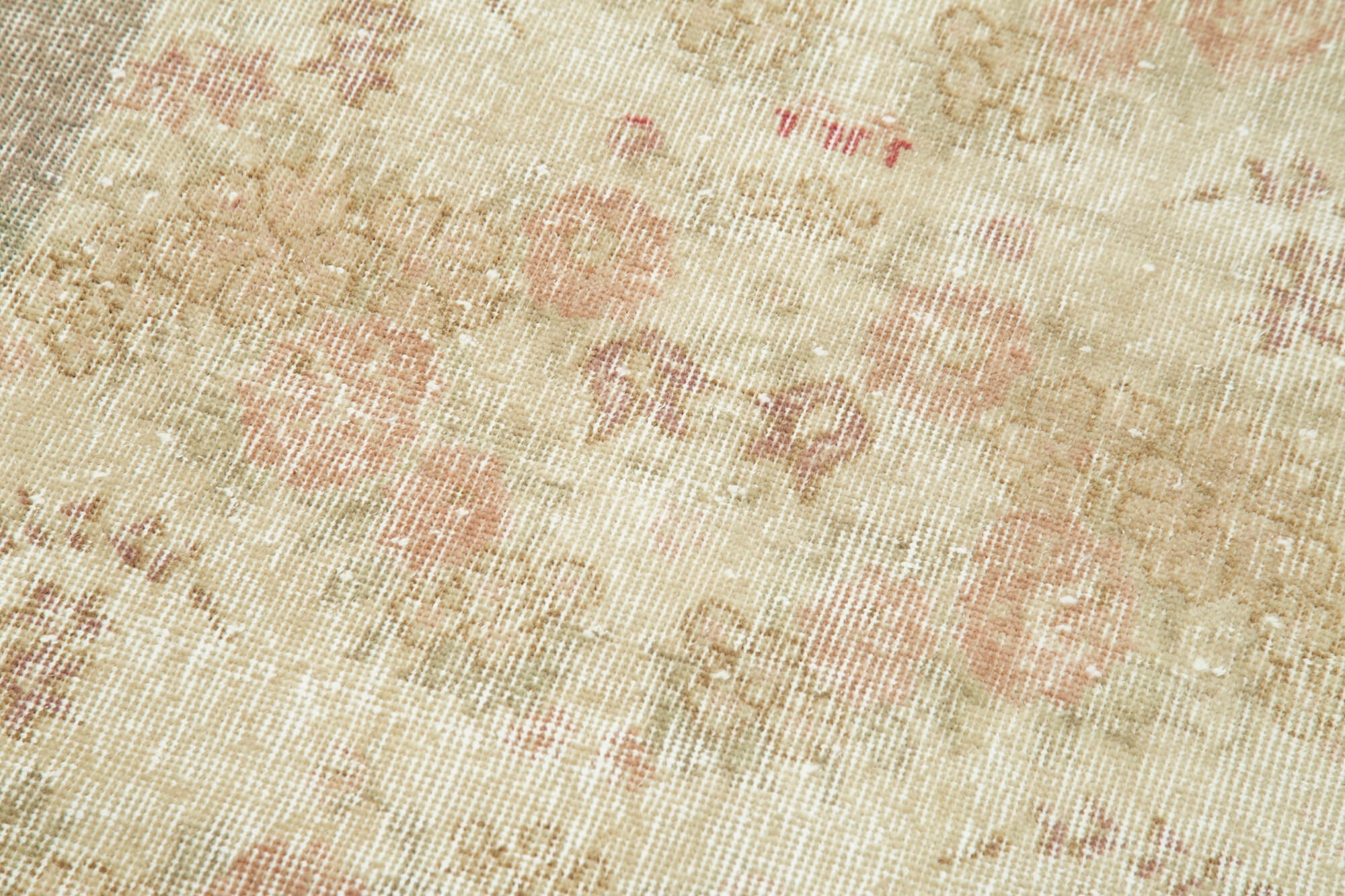 Vintage Cotton Wool Rug – Hand Woven Turkish Area Rug 2'7'' x 9'8'' Beige