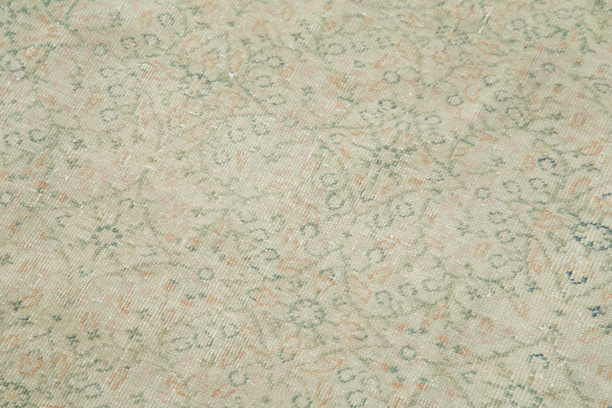 Handmade Vintage Area Rug - Kayseri Beige Cotton Wool Blend 2'6''x7'0'' Classic Corridor Rug