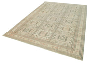 Vintage Cotton Wool Rug – Handmade Beige Area Rug 6'7''x9'8'' Soft Wool Carpet