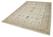 Vintage Cotton Wool Rug - Handmade Area Rug 6'9'' x 10'0'' Beige Wool Carpet