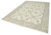 Handmade Vintage Area Rug – Turkish Wool Rug Beige Wool Carpet 7'1''x10'3''