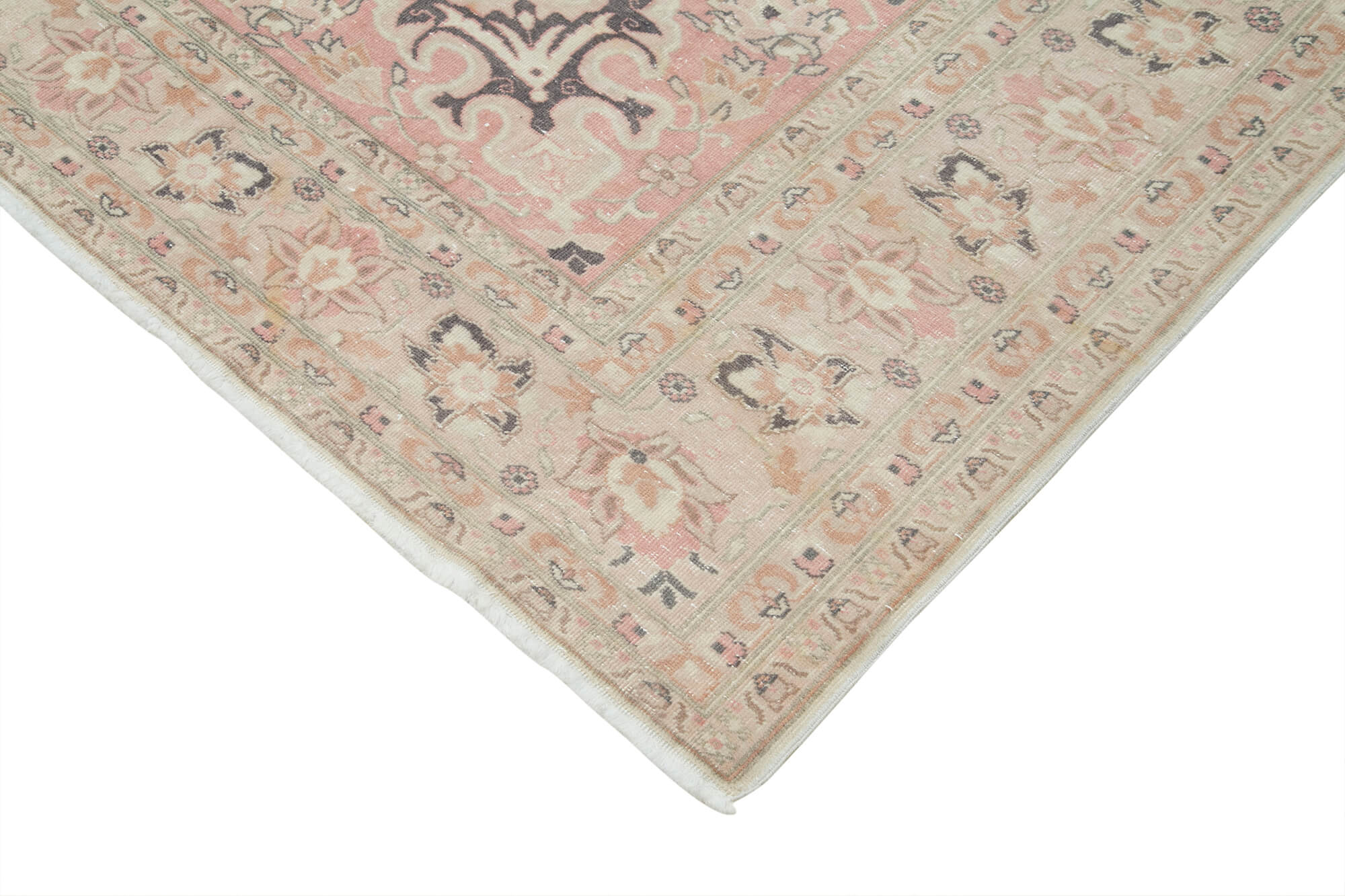 Handmade Wool Area Rug – Kayseri Vintage Beige Cotton Wool Blend Carpet 8'4''x12'1''