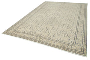 Vintage Cotton Wool Rug - Handmade Area Rug | Neutral Beige Turkish Vintage Carpet 7'10''x11'7''