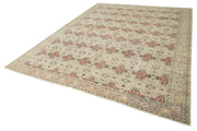 Vintage Cotton Wool Rug - Handmade Area Rug 8'5''x11'5'' Beige Wool Durable Cotton