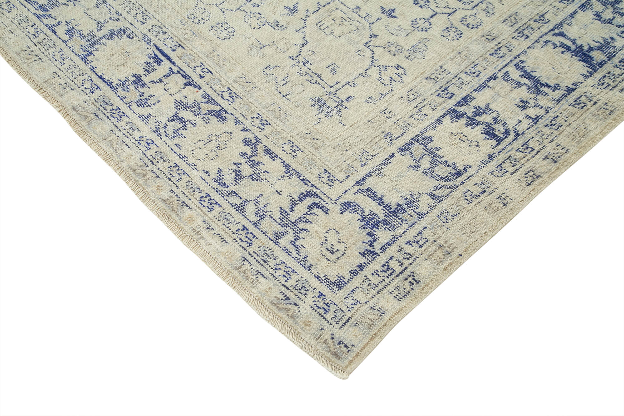 Vintage Handmade Area Rug - Hand Woven Turkish Cotton Wool Carpet 8'10"x11'11"