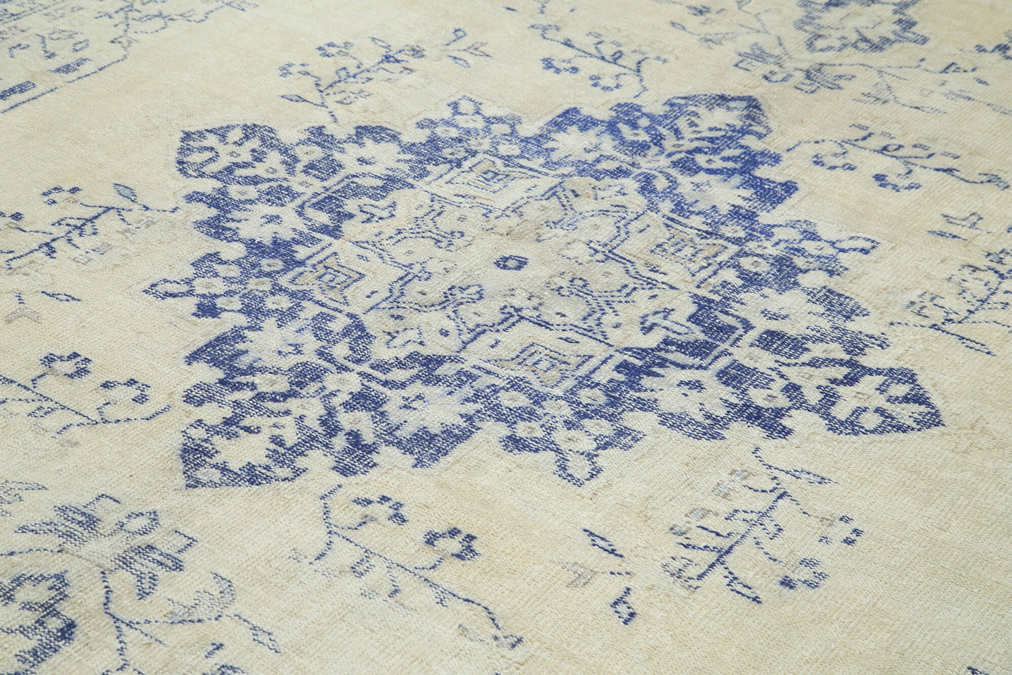 Vintage Handmade Area Rug - Hand Woven Turkish Cotton Wool Carpet 8'10"x11'11"
