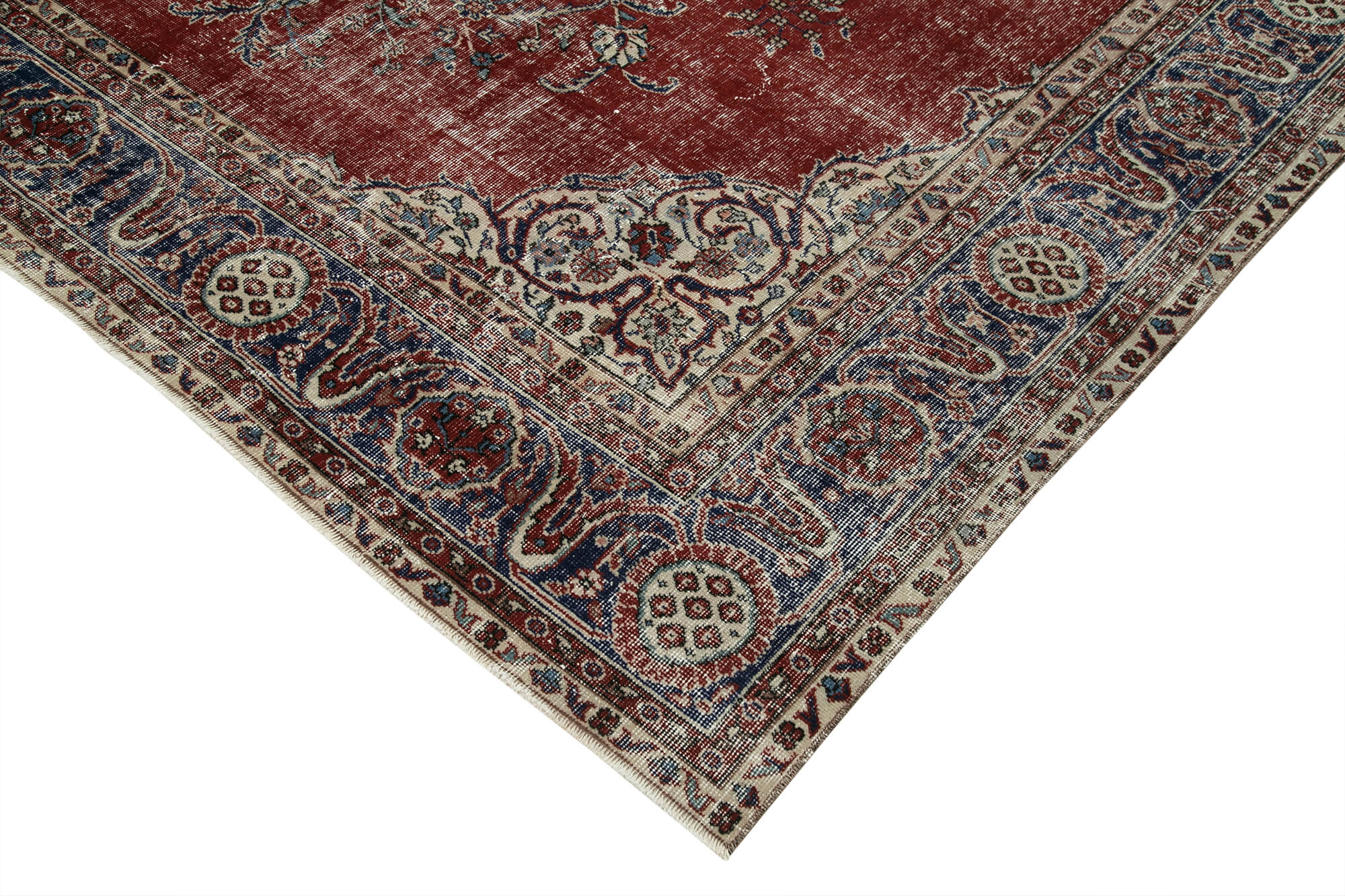 Vintage Handmade Area Rug – Hand Woven Turkish Wool Carpet 8'0''x10'10'' Red