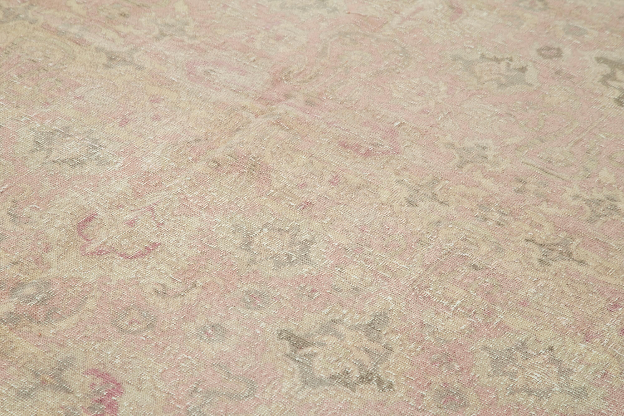Vintage Cotton Wool Rug - Handmade Beige Wool Area Rug 9'3''x11'3'' | Durable Handwoven Carpet
