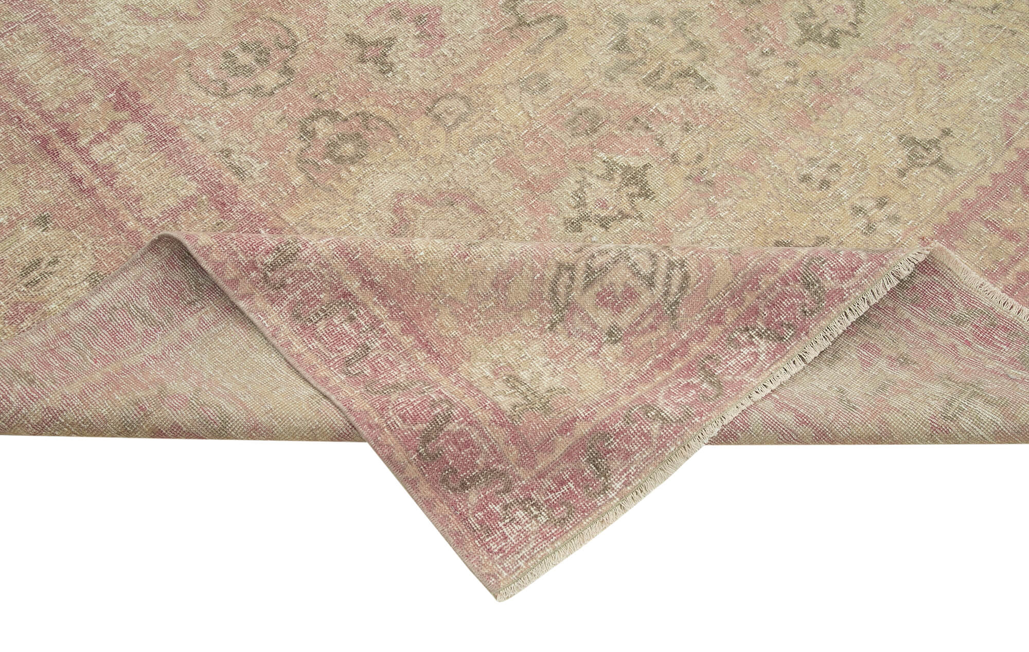 Vintage Cotton Wool Rug - Handmade Beige Wool Area Rug 9'3''x11'3'' | Durable Handwoven Carpet