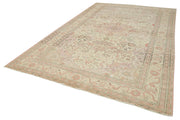 Vintage Cotton Wool Rug – Handmade Area Rug 7'9''x12'2'' Beige Wool Carpet