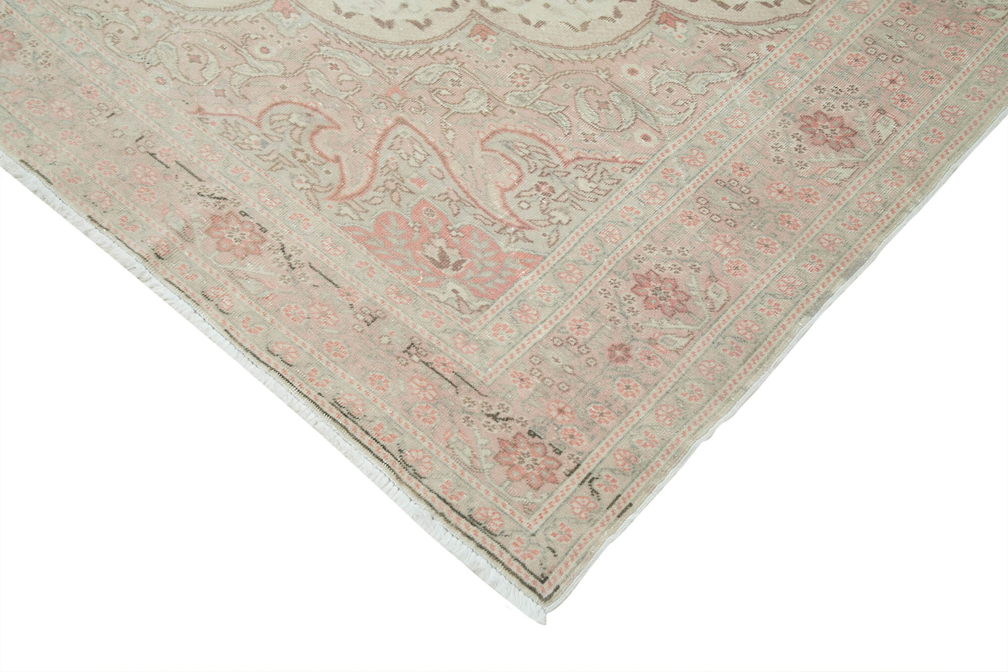 Vintage Wool Area Rug | Hand Knotted Rug, Turkish Vintage Carpet, Beige Wool
