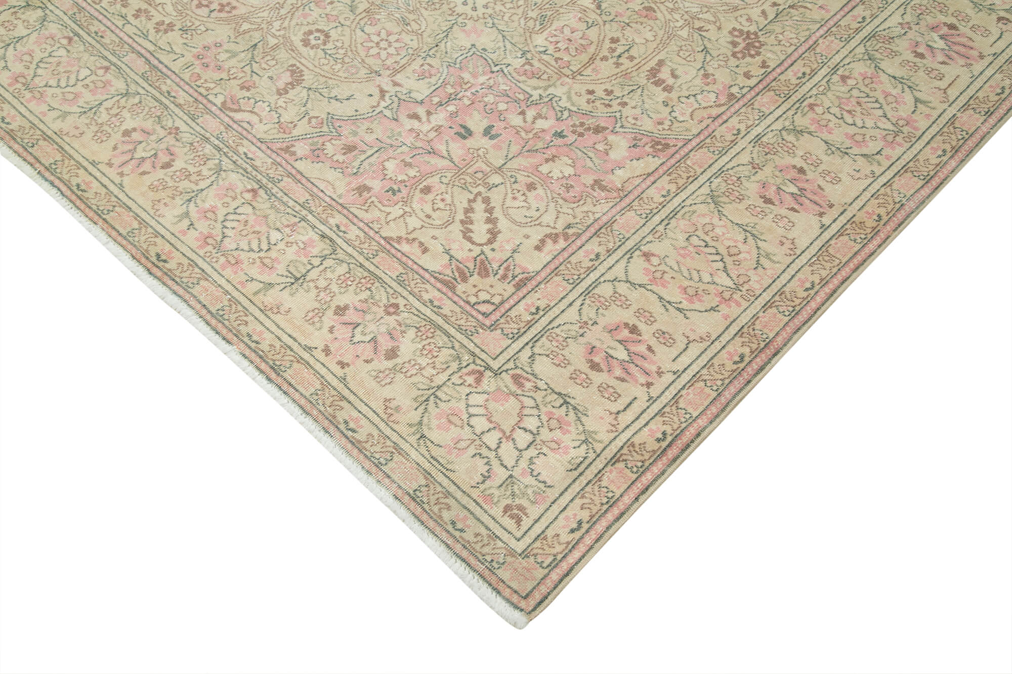Handmade Vintage Area Rug – Authentic Kayseri Rug Cotton Wool Blend 8'10''x12'10''