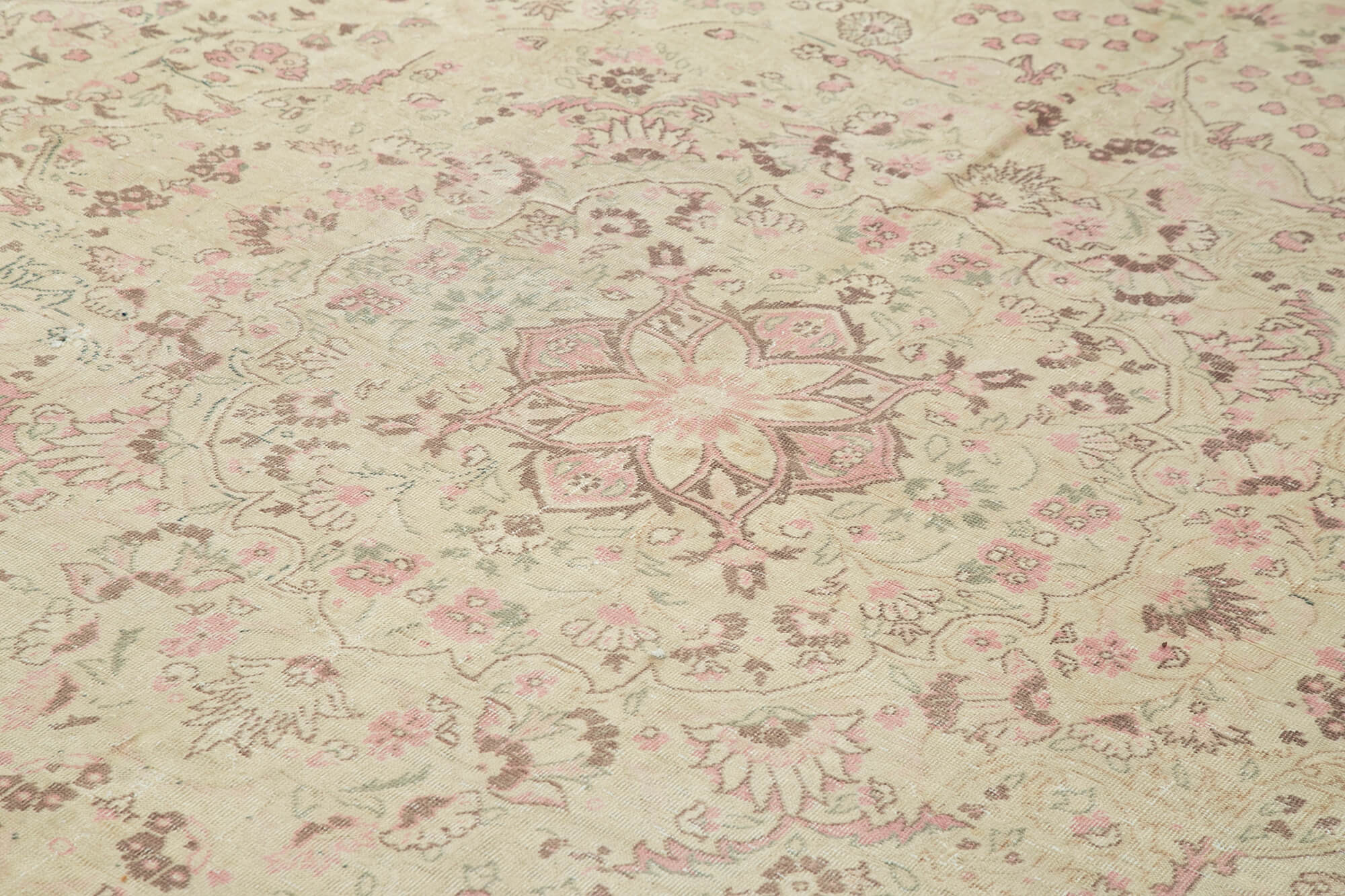 Handmade Vintage Area Rug – Authentic Kayseri Rug Cotton Wool Blend 8'10''x12'10''