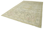 Vintage Cotton Wool Rug - Handmade Beige Wool Area Rug 7'11" x 11'11"