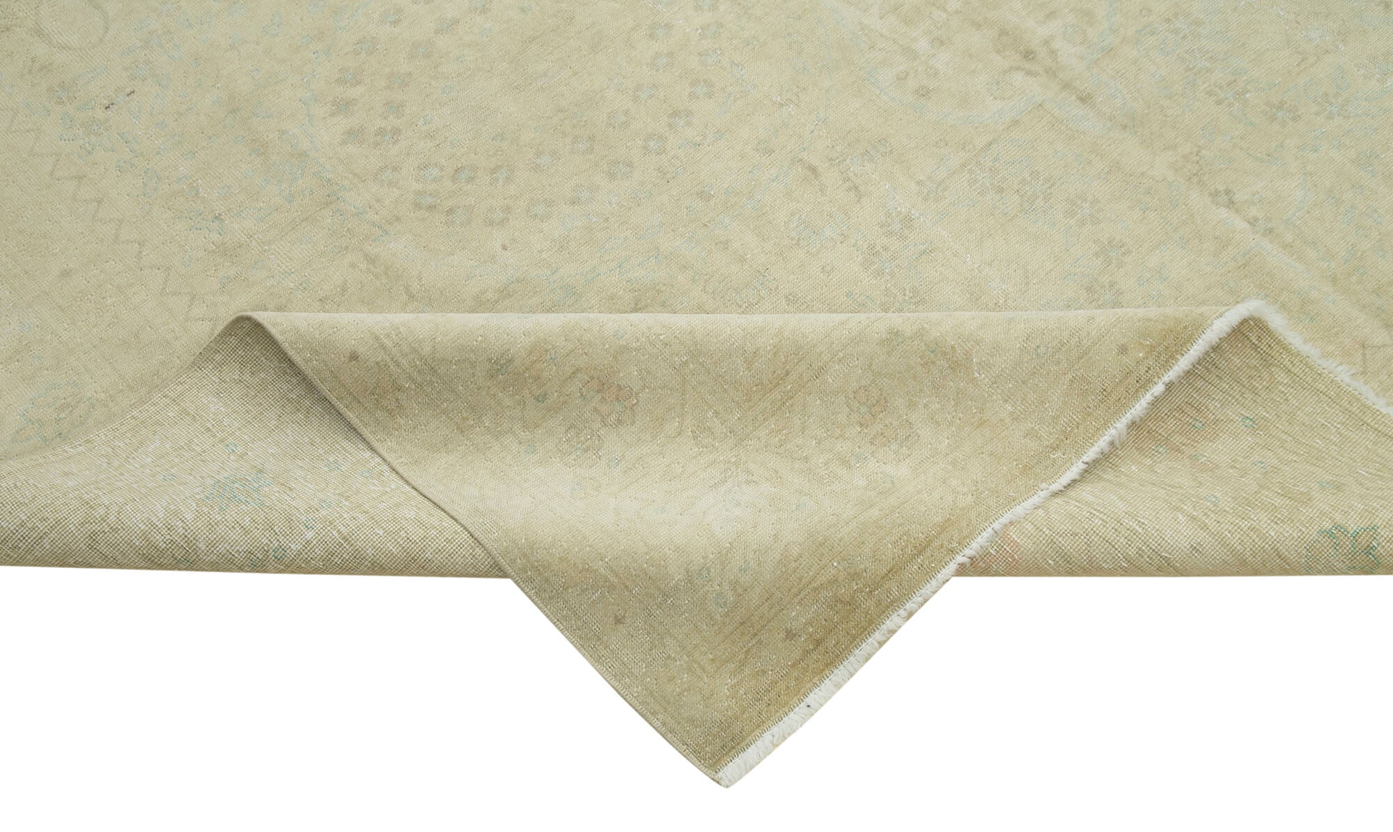 Vintage Cotton Wool Rug - Handmade Area Rug Beige Wool Hand Knotted Carpet 7'7''x11'11''