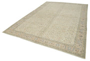 Vintage Cotton Wool Rug - Handmade Beige Wool Area Rug 8'x11'8'' | Durable Turkish Vintage Carpet