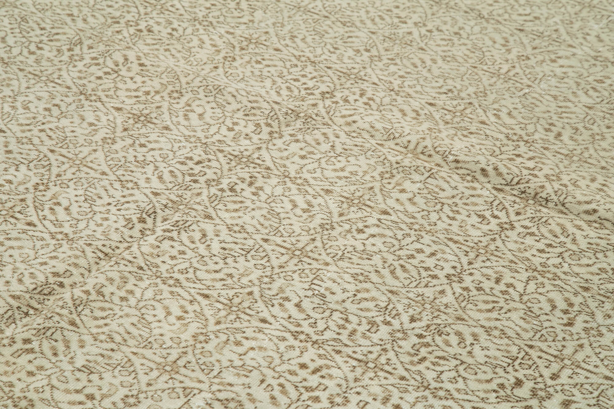 Handmade Wool Area Rug – Kayseri Beige Vintage Cotton Wool Blend Rug 8'10''x12'10''