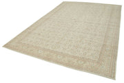 Vintage Cotton Wool Rug - Handmade Area Rug 7'9''x11'9'' Beige Turkish Vintage Carpet