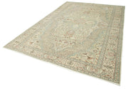 Handmade Vintage Area Rug – Kayseri Beige 7x11 Turkish Wool Rug | Soft Cotton Blend