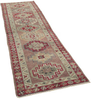 Handmade Vintage Area Rug – Turkish Hand Knotted Brown Cotton Wool Carpet 2'8" x 8'10"
