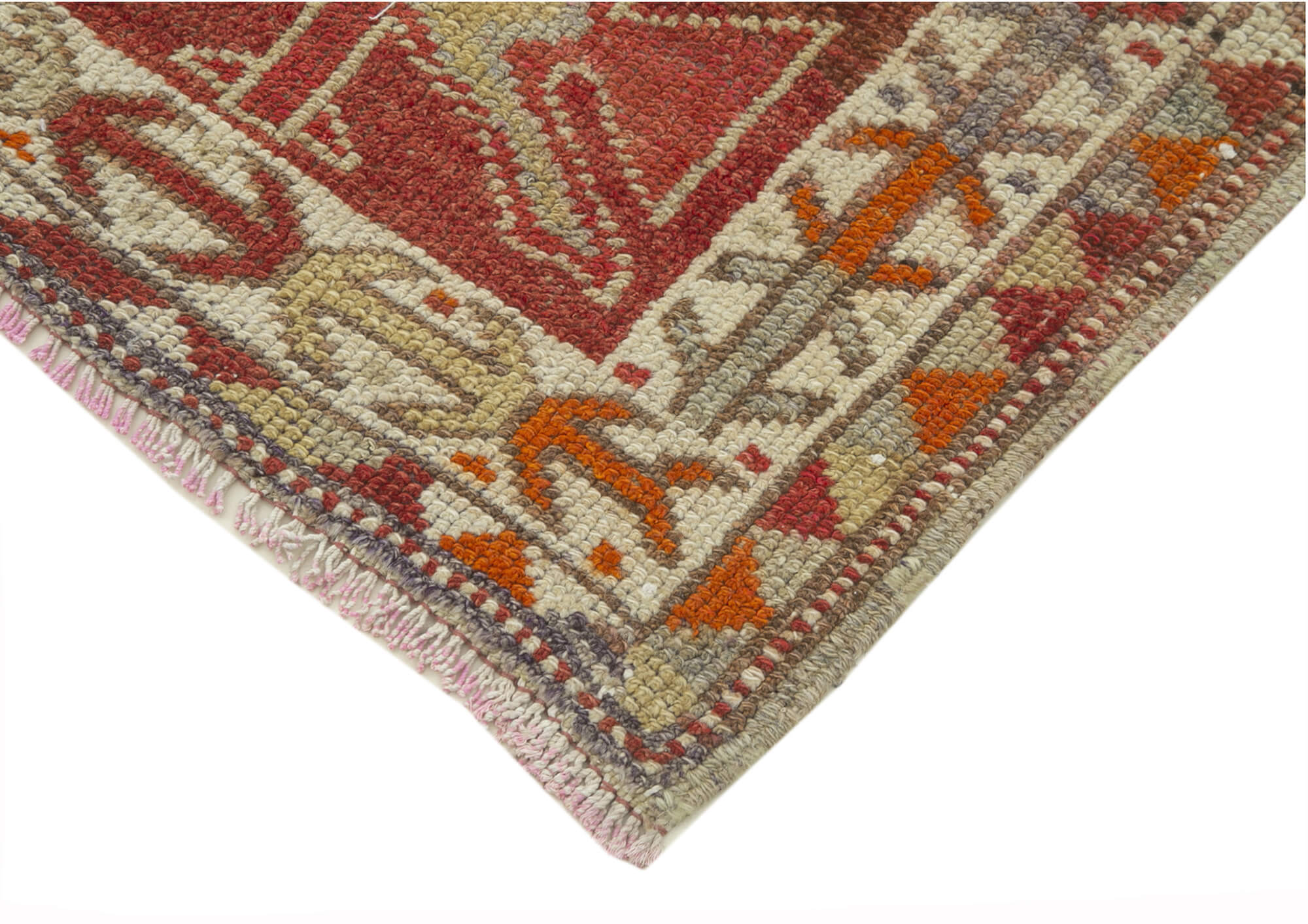 Handmade Vintage Area Rug | Durable Woven Carpet, Classic Vintage Carpet 3'5''x10'3''