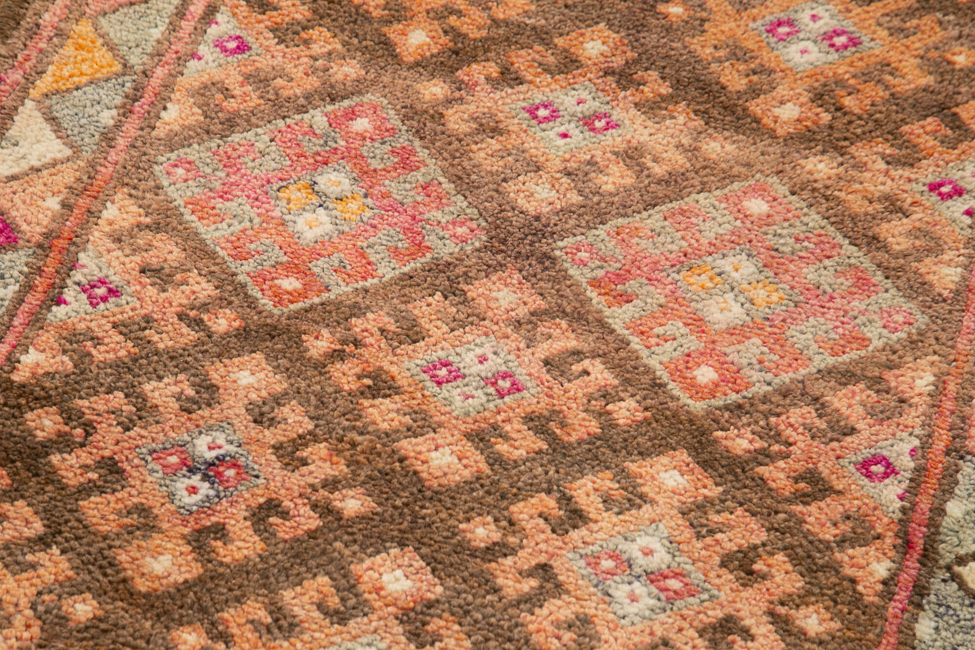Handmade Vintage Area Rug – Beige Cotton Wool Blend, Traditional Hand Knotted Rug 2'9''x12'4''