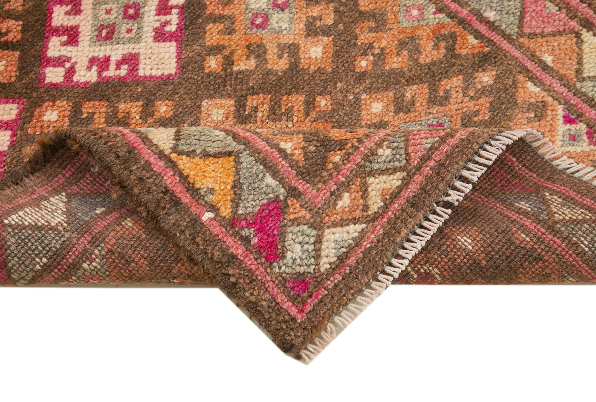 Handmade Vintage Area Rug – Beige Cotton Wool Blend, Traditional Hand Knotted Rug 2'9''x12'4''