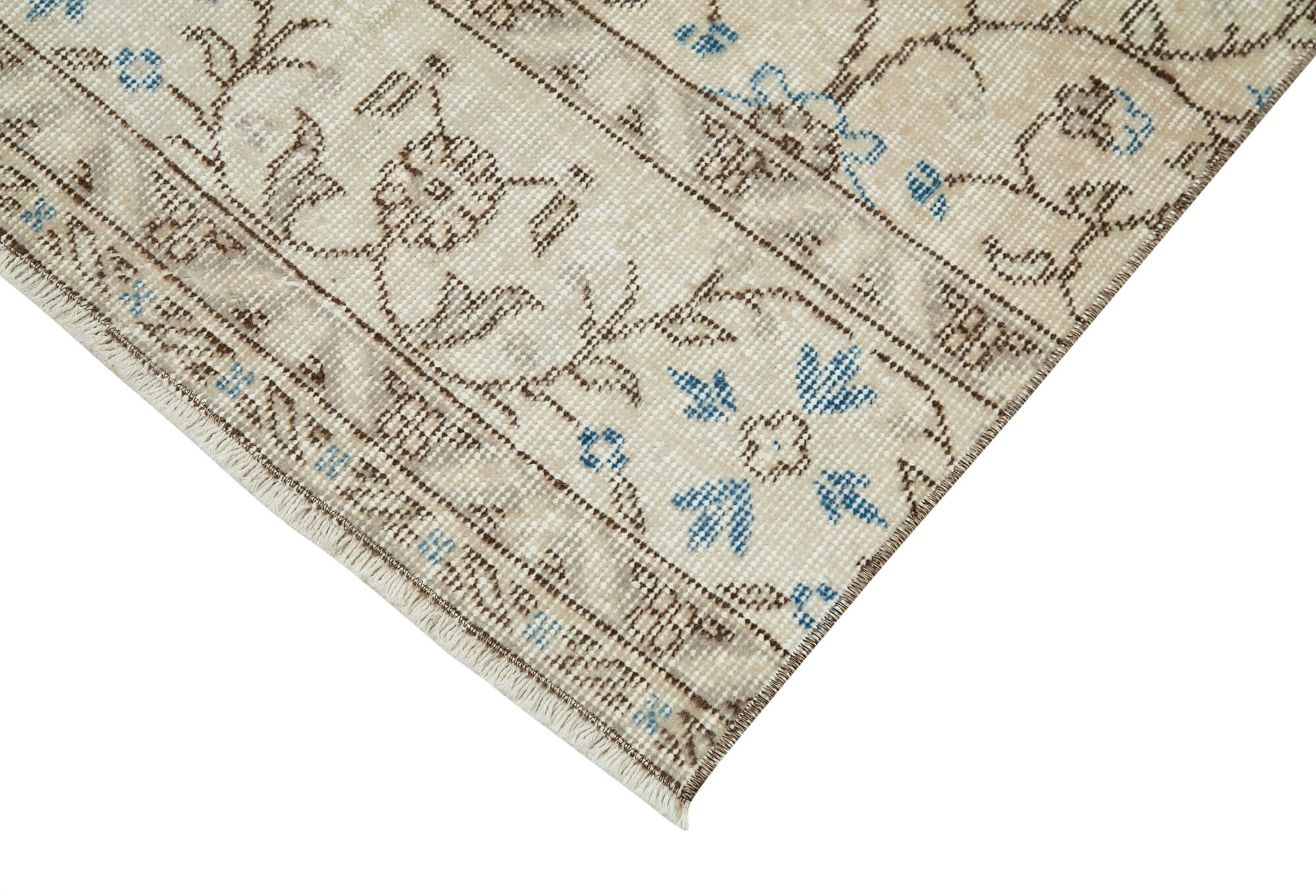 Vintage Handmade Area Rug - Overdyed Cotton Wool Rug, Turkish Hand Knotted Carpet 2'7''x10'2''