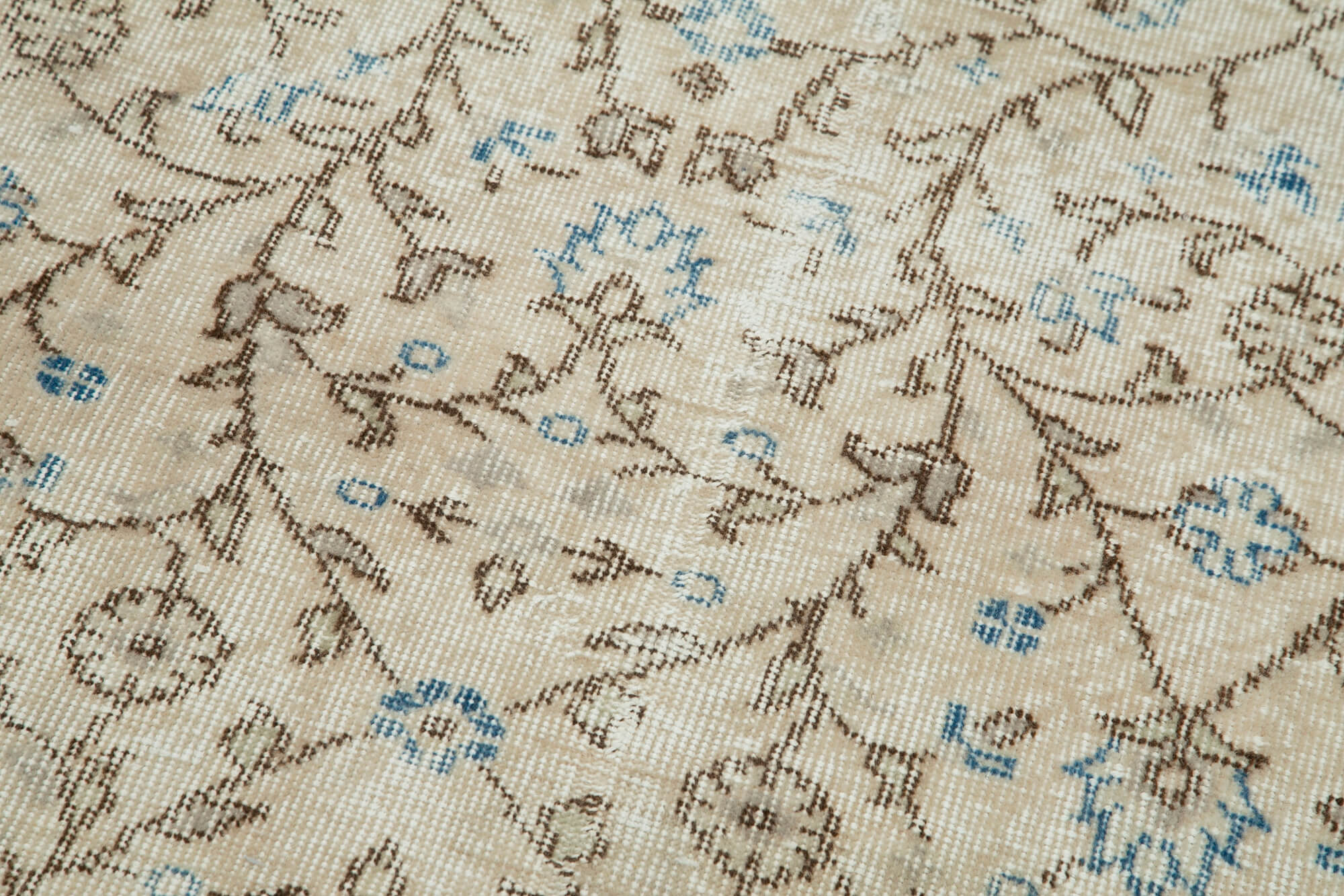 Vintage Handmade Area Rug - Overdyed Cotton Wool Rug, Turkish Hand Knotted Carpet 2'7''x10'2''