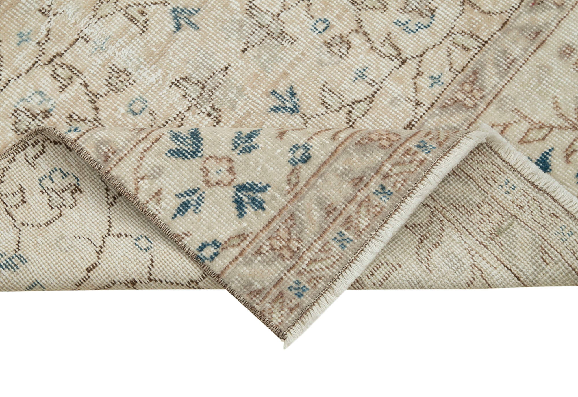 Vintage Handmade Area Rug - Overdyed Cotton Wool Rug, Turkish Hand Knotted Carpet 2'7''x10'2''
