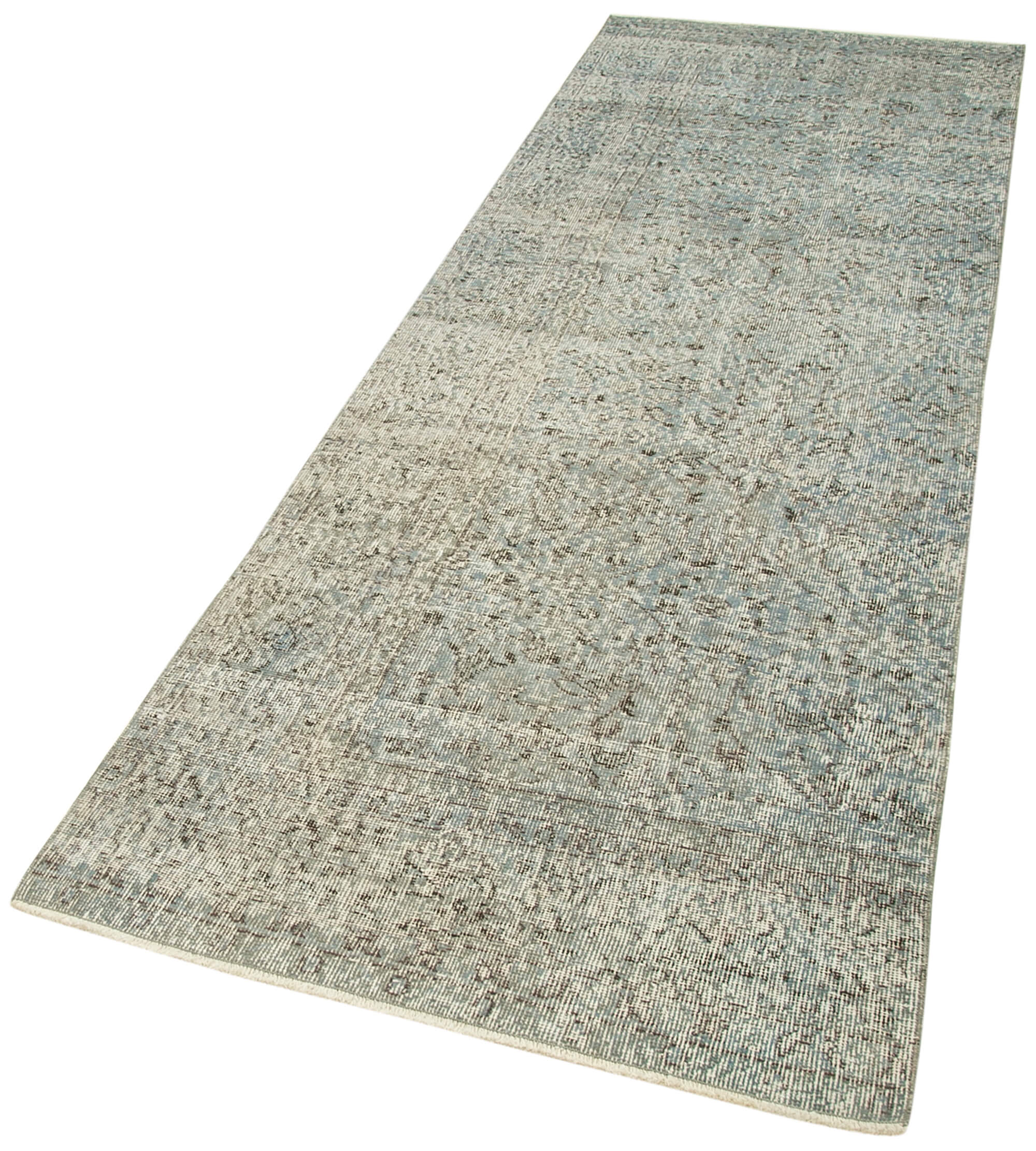 Handmade Vintage Area Rug – Overdyed Wool Carpet 3'0'' x 9'5'' With Turkish Hand Knotted Craft