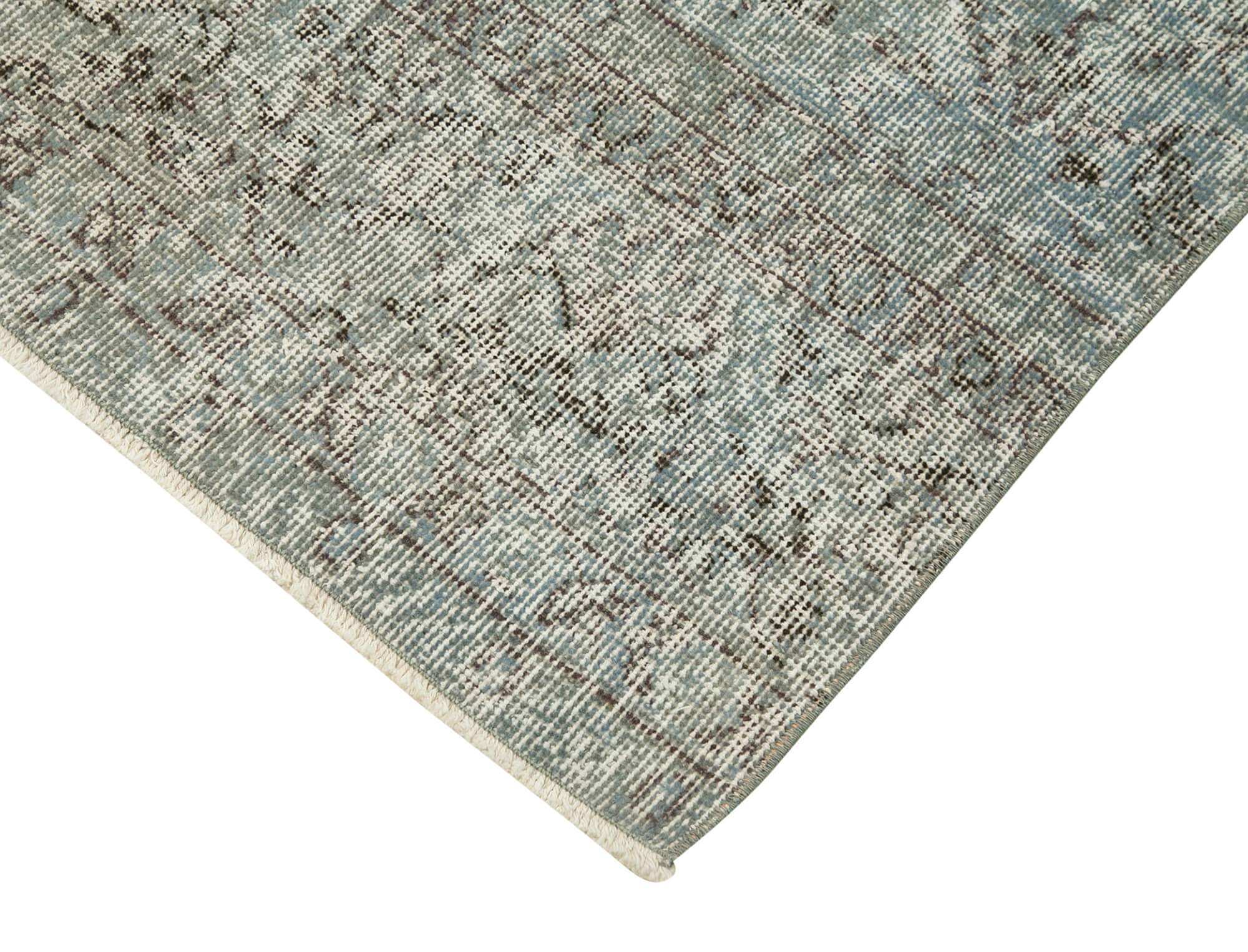 Handmade Vintage Area Rug – Overdyed Wool Carpet 3'0'' x 9'5'' With Turkish Hand Knotted Craft