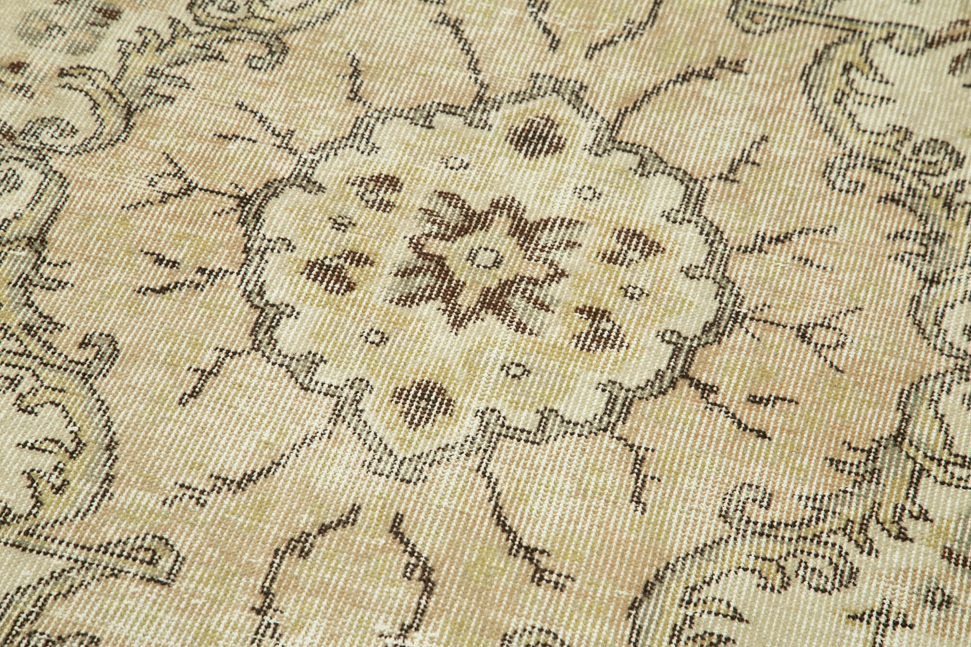 Vintage Cotton Wool Rug – Handmade Area Rug | Overdyed Vintage Carpet, Turkish Wool