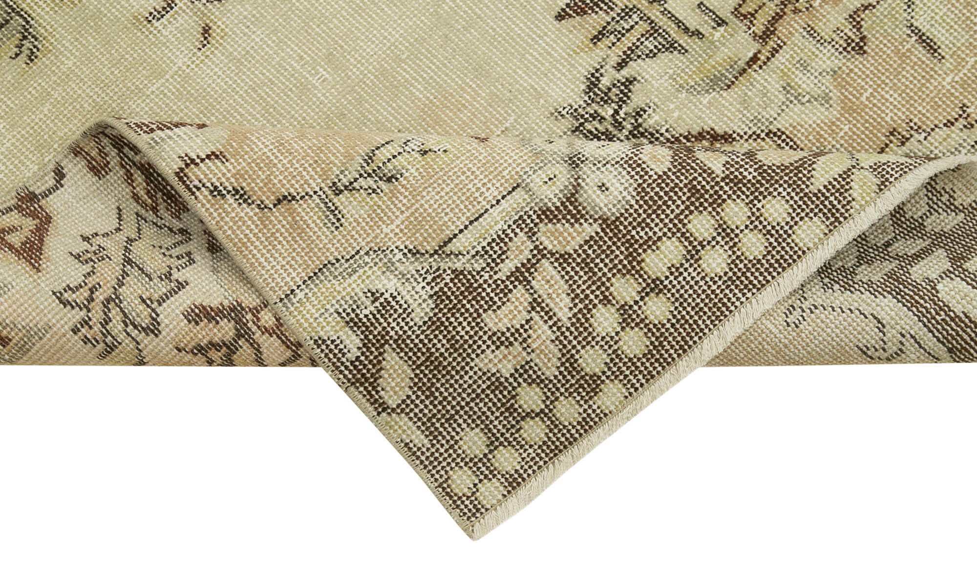 Vintage Cotton Wool Rug – Handmade Area Rug | Overdyed Vintage Carpet, Turkish Wool
