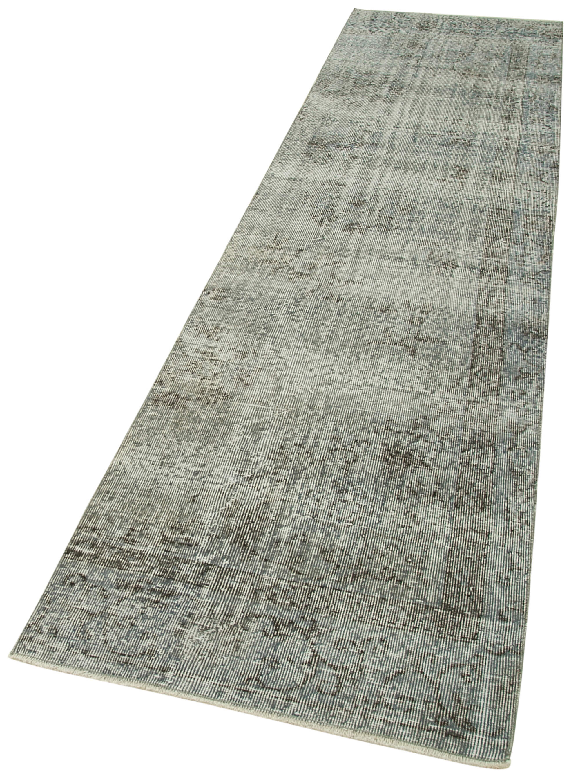 Vintage Area Rug – Handmade Wool Rug Overdyed Blue Turkish Hand Knotted Carpet 2'7''x10'7''