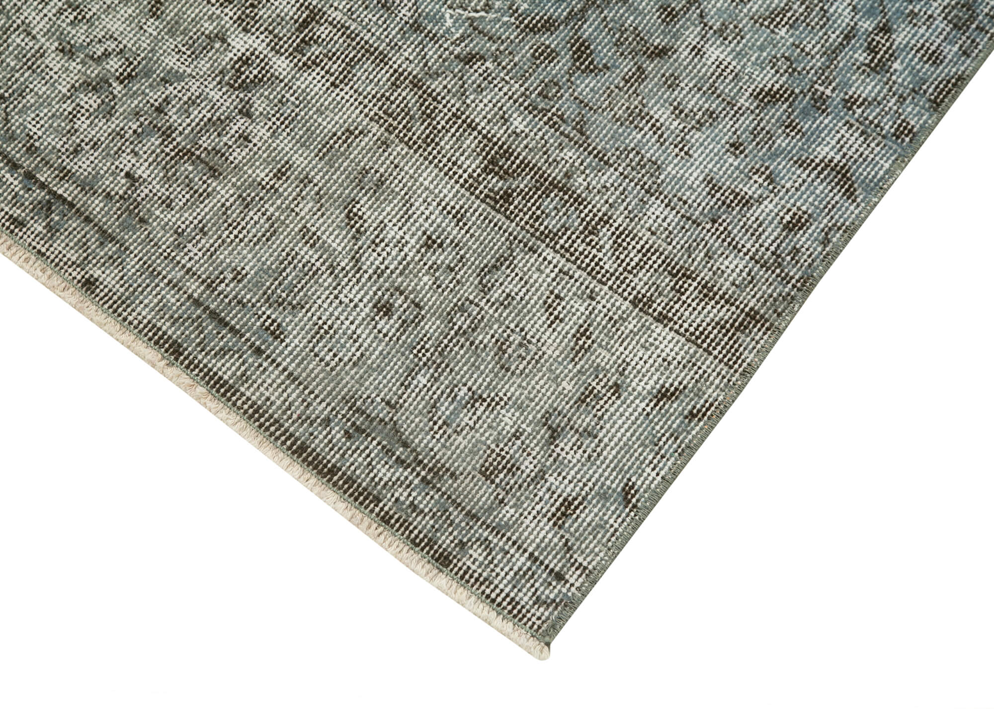 Handmade Vintage Area Rug – Overdyed Blue Rug | Turkish Vintage Carpet 2'7''x9'10''